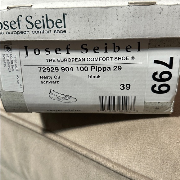 Josef Seibel Pippa 29 Black Perforated Leather Flats — US Women’s 8 & 9 & 10 - Picture 10 of 12